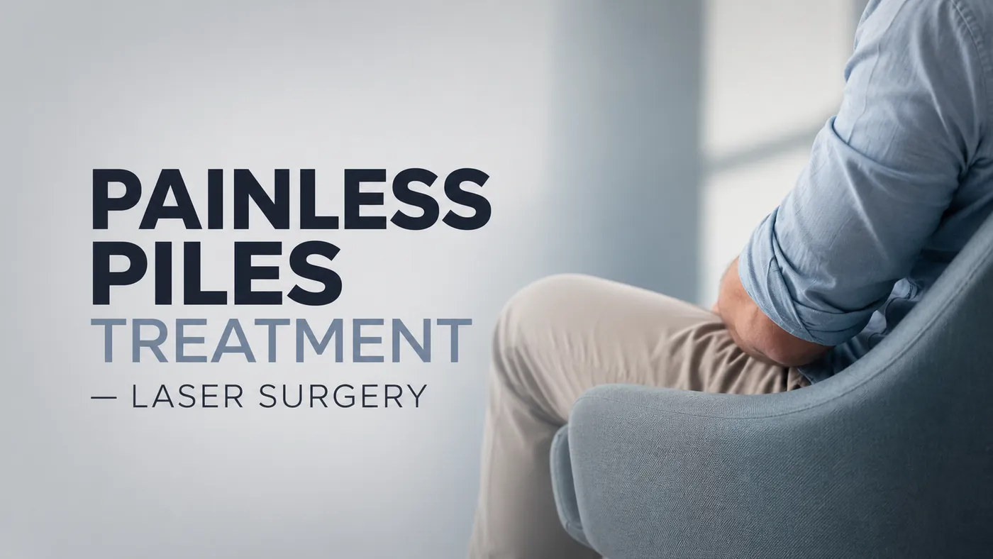 Laser piles treatment medical illustration